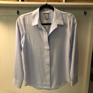 Light blue button up blouse